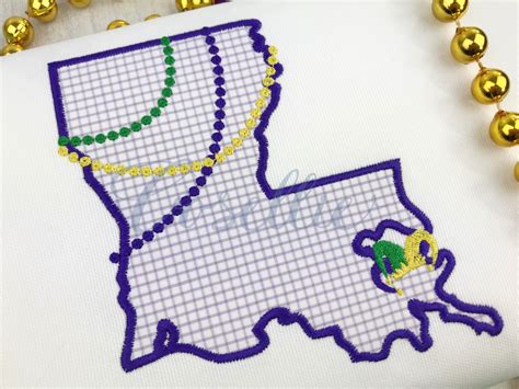 Louisiana Mardi Gras Embroidery Design Mardi Gras Cosellie