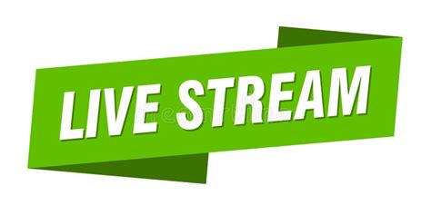 Live Stream Banner Template Live Stream Ribbon Label Stock Vector
