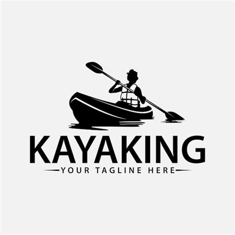 Modèle De Conception De Logo Kayak Canoë Vecteur Premium