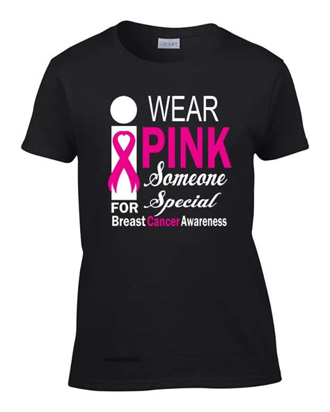 breast cancer awareness pink ribbon women s t shirt survivor support ladies tee ebay