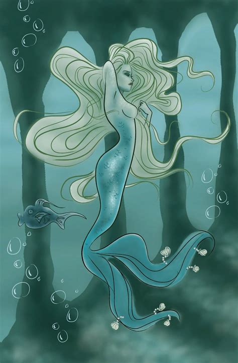 La Sirena Solitaria Mermaid By Dylanbonner Mermaid Art Mermaid