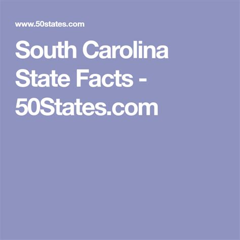 South Carolina State Facts South Carolina Carolina South