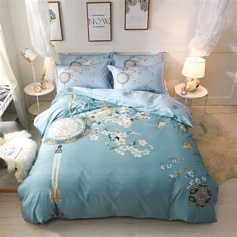 Chinese Style Modern High Quality Print Cotton Sheets Bed Linen Pillow