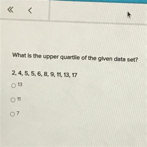 Help Meee What Is The Upper Quartile Of The Glven Data Set 2455