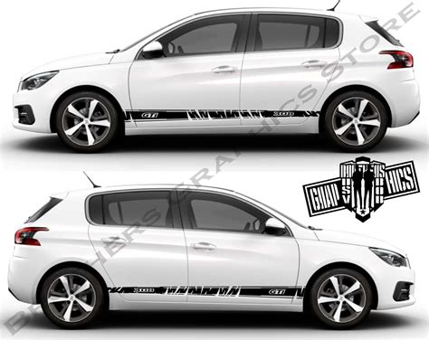 Pair Of Sport Side Stripes Decal Sticker Vinyl Compatible With Peugeot