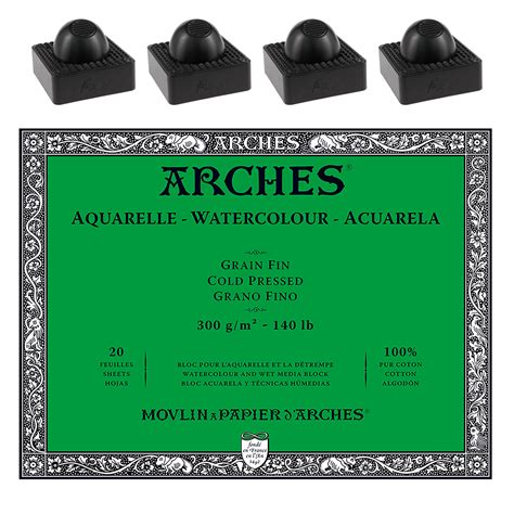 Arches Watercolor Paper Block Cold Press 140lb 16x20 With 4 Pack