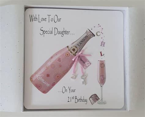 personalised 21st champagne birthday card daughter niece etsy