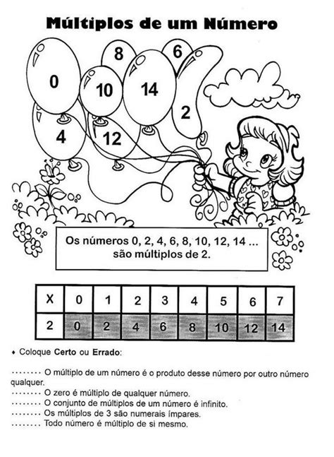 Atividade Para Trabalhar Os Multiplos Dos Numeros Atividades Escolares