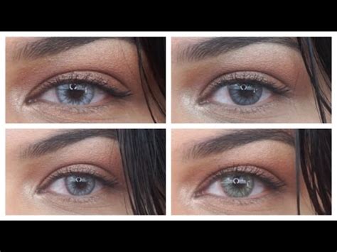 Desio Contact Lens Review Demo Four Colors On Dark Brown Eyes YouTube