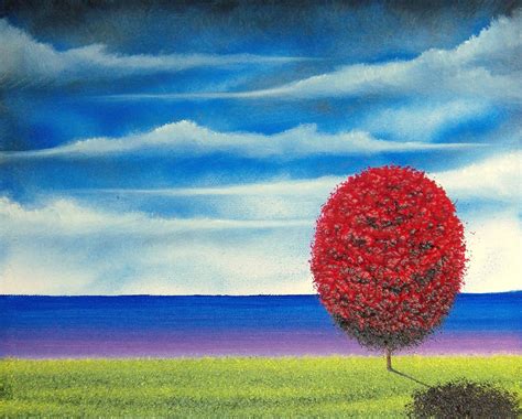 Bing Art By Rachel Bingaman Autumn Landscape Painting Red Tree Wall