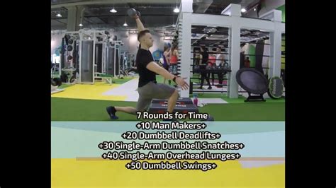 Dumbbell Snatches Single Arm Overhead Lunges While Playing Painstorm