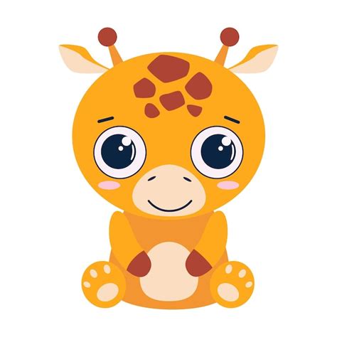 Premium Vector Vector Giraffe Cartoon Style Jungle Zoo Animal