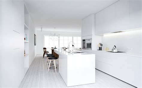 Atdesign Nordic Style Minimalist Kitchen In White
