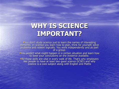 Ppt Why Is Science Important Powerpoint Presentation Free Download