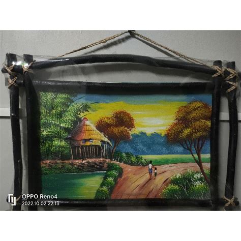 Handmade Original Authentic Filipino Bahay Kubo Painting Shopee