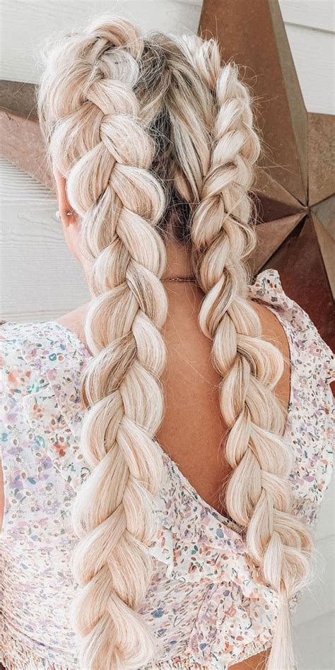 50 Cute Hairstyles For Any Occasion Blonde Chunky Dutch Braids