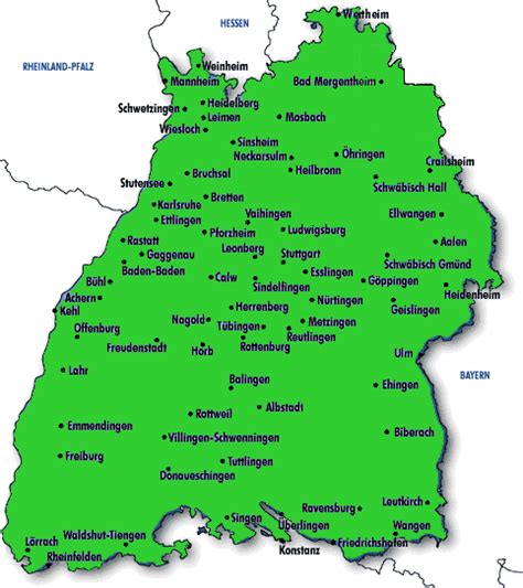 Cargando el pronóstico del tiempo por hora stuttgart, alemania. Baden-Württemberg Mapa de Ciudades | Mapa de Alemania Ciudades
