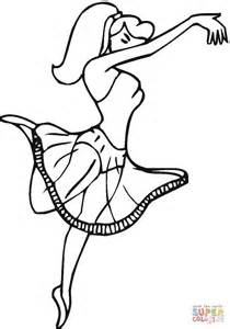 Girl Is Dancing Ballet Coloring Online Super Coloring