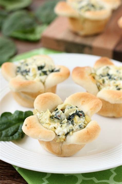 Blooming Spinach Artichoke Cups Springtime Appetizers Easter