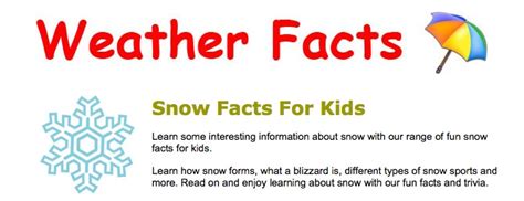 Fun Snow Facts For Kids Interesting Information About Snow Snow
