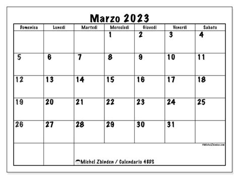 Calendario Marzo 2023 Da Stampare “48ds” Michel Zbinden It