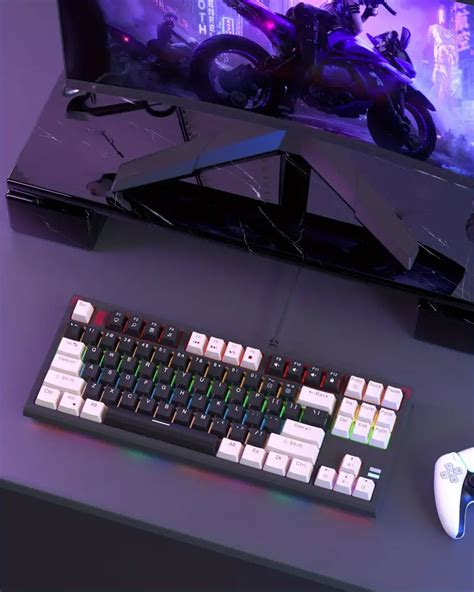 Magegee 75 Mechanical Gaming Keyboard With Blue Switch Led Backlit