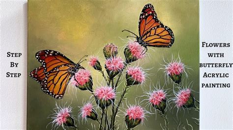 Flowers With Butterflies Step By Step Acrylic Painting Colorbyfeliks