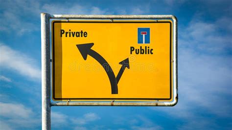 Street Sign Private Versus Public Stock Image Image Of Sign Internet