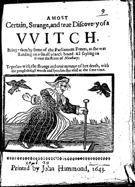 a most strange witch pamphlet a most certain strange and true discovery of a vvitch 1643