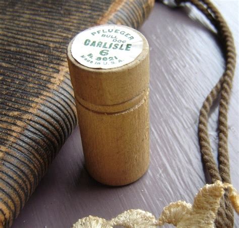 Vintage Cylindrical Wooden Fishing Hook Container