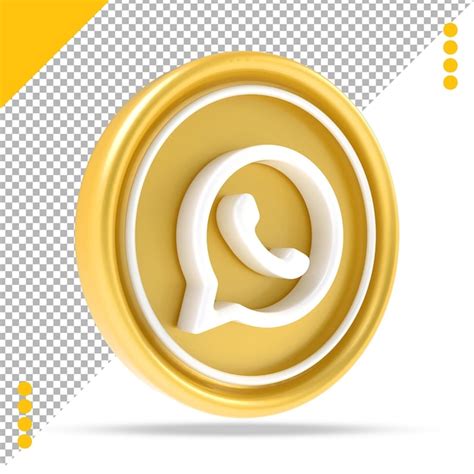 Premium Psd Whatsapp Icon Gold 3d