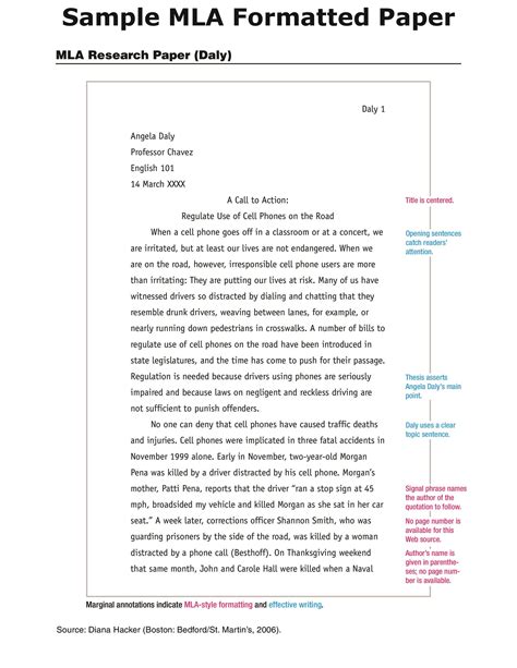 How To Format A Paper In Mla Mla Format For Essays And Research