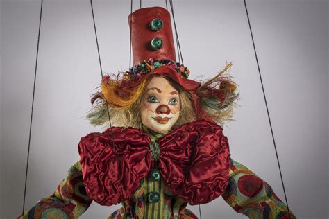 Mini Clown Puppet Handmade Marionette Worlwide Shipping