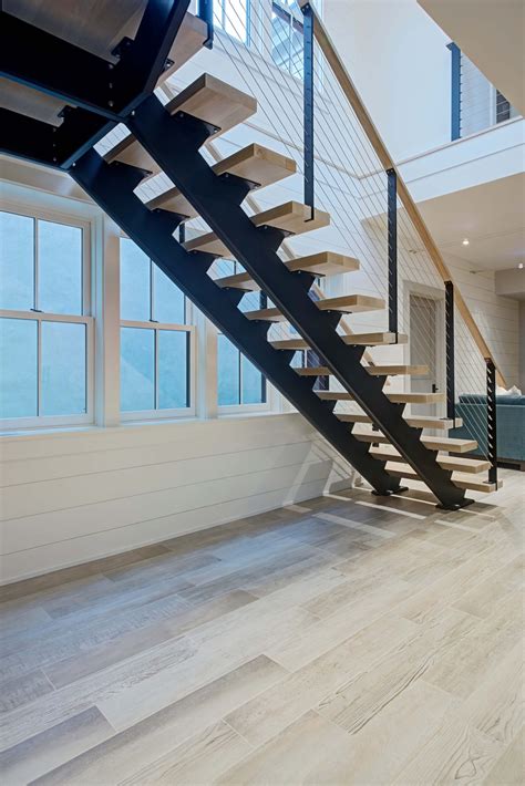 Double Stringer Stairs And Spiral Stairs Nantucket Ma Keuka Studios