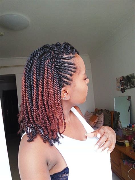 Short natural hair twist styles with color make for a great looking picture no matter if we use a flash or natural light in settings. MINI TWIST & SIDE FLAT TWISTS / NATURAL HAIR | Flat twist ...