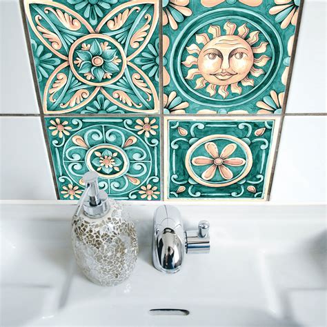 10Pcs Moroccan Self Adhesive Tile Wall Floor Sticker Bathroom Kitchen