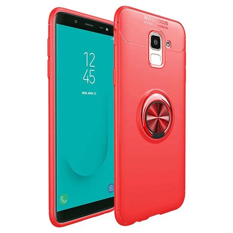 Carcasa Magnética Con Anillo Para Samsung Galaxy J6 Rojo
