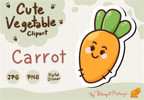 Carrot Cute Vegetable Graphic By Petanqueplatong · Creative Fabrica
