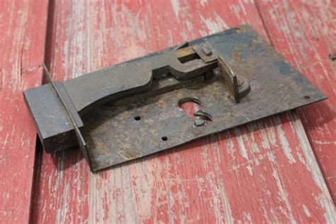 Antique Metal Door Lock Mechanism Early To Mid 1800s Antique