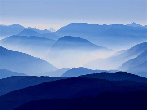 Montañas Azules Niebla Naturaleza Foto Fondo De Pantalla Hd Avance