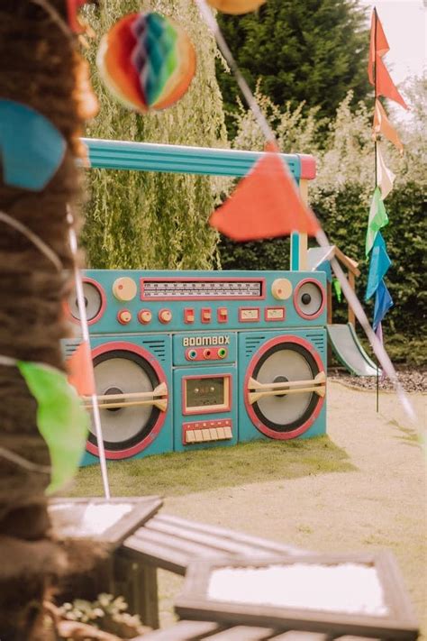 Giant Boombox Prop With Lights Neon Blue Eph Creative Event Prop Hire