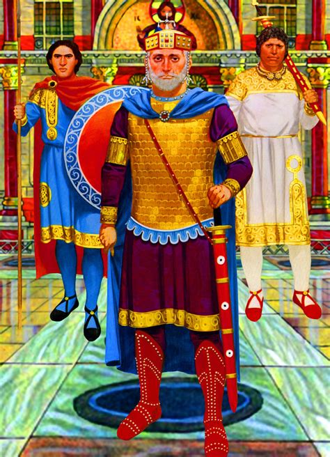 Byzantine Emperor With Guard Officer And Basilikoi Anthropoi Guardsmen