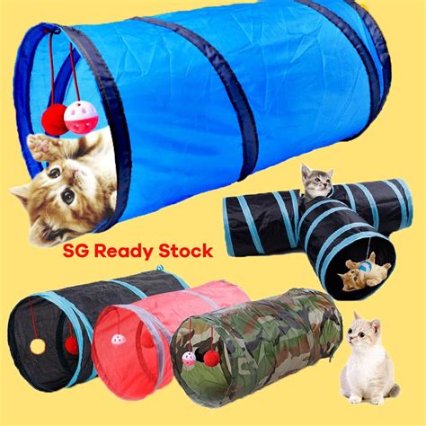 Emmamy Pet Funny Pet Tunnel Cat Play Tunnel Brown Foldable Cat Tunnel