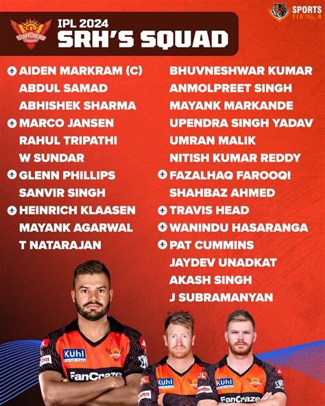 IPL 2024 SRH Full Squad Team Players List And More