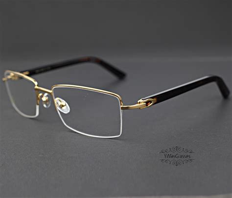 Cartier C Decor Acetate Metal Half Frame Eyeglasses Ct5953186 Yimeiglasses