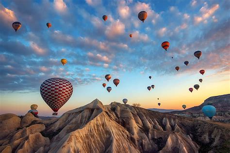 Hd Wallpaper Turkey Cappadocia Sunrise Hot Air Balloon Air Vehicle