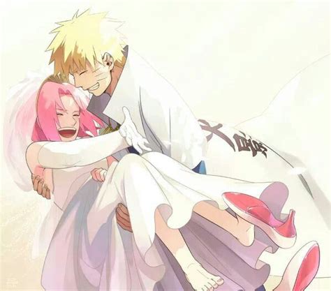 Just Married Naruto X Sakura Narusaku Heaven Earth Orange Yellow Pink Red The Hero