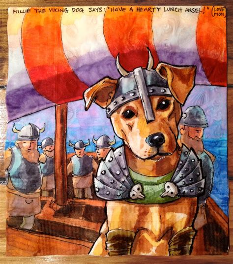 Daily Napkins Millie As A Viking Dog
