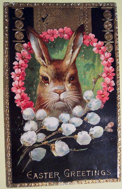 Vintage Easter Postcard Пасхальный заяц Винтаж открытки Винтажные