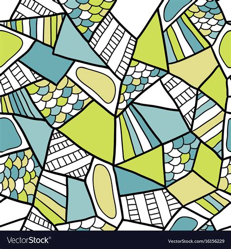 Abstract Seamless Pattern Doodle Geometric Vector Image